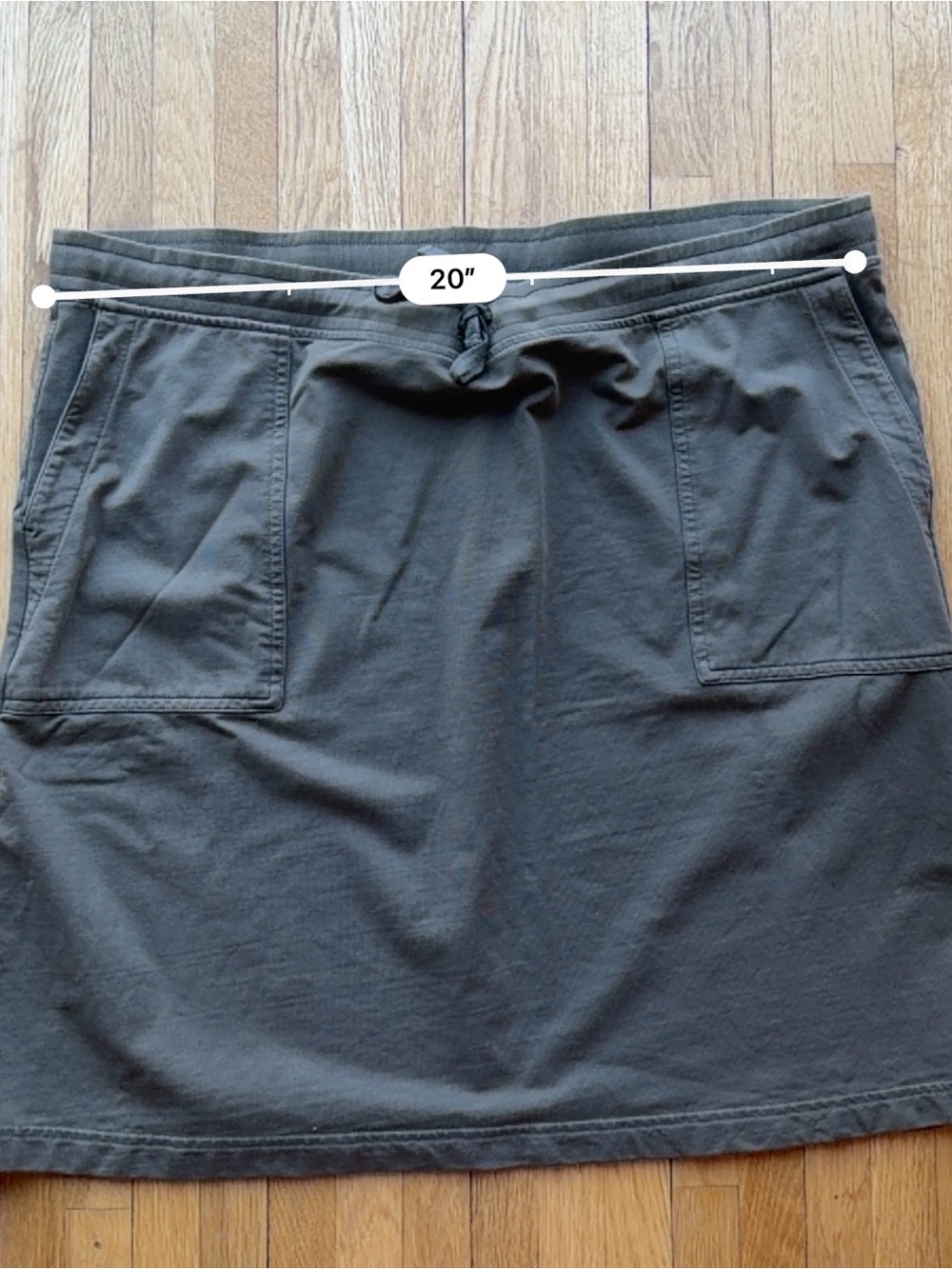 J. Jill Charcoal Drawstring Pocket Mini Skirt 95% Cotton Soft Comfy - Picture 8 of 9